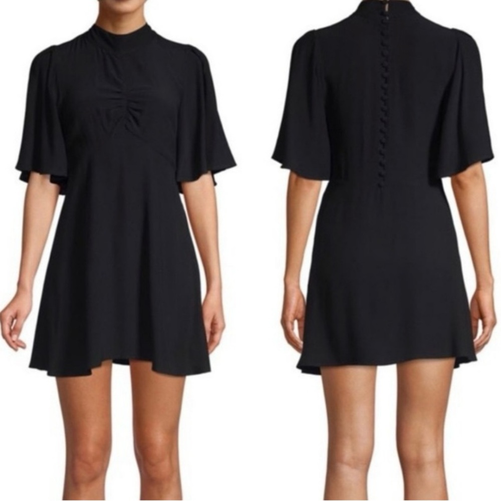 Free People Black Mini Mock Neck Dress